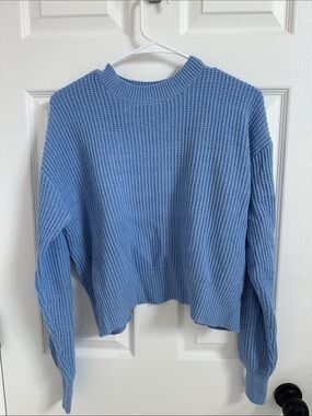 Lovers + Friends Blue Waffle Knit Sweater